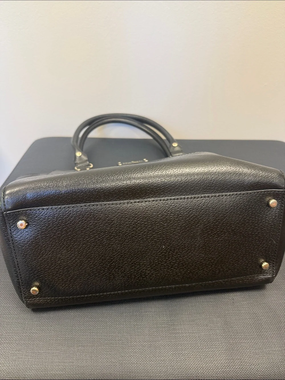 Kate Spade black leather Wellesley Satchel Purse